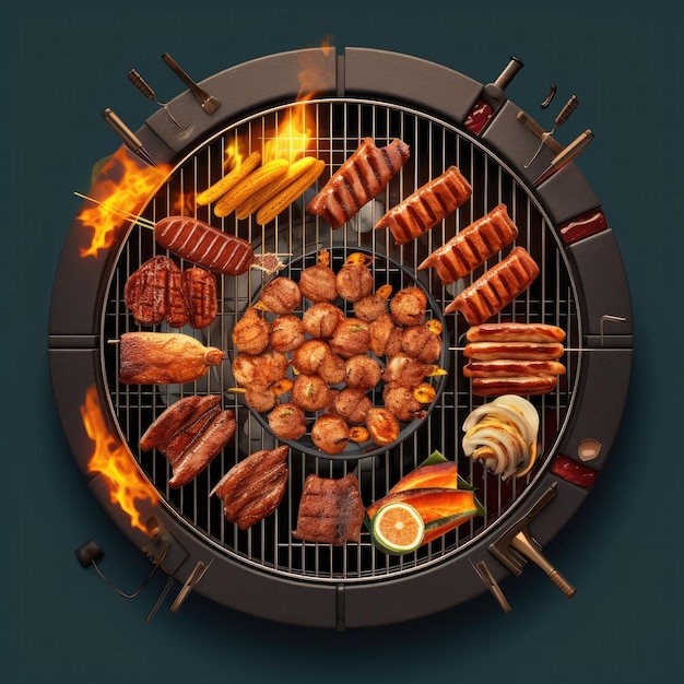 Une vue aérienne d'un barbecue churrasco brésilien