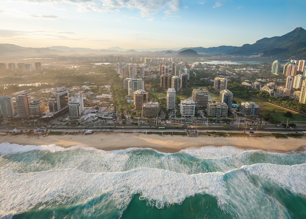 Vue aérienne de Barra da Tijuca Rio de Janeiro au Brésil