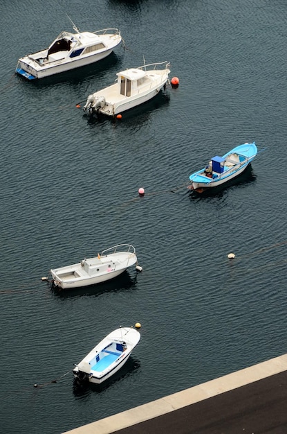 Vue aérienne des bateaux