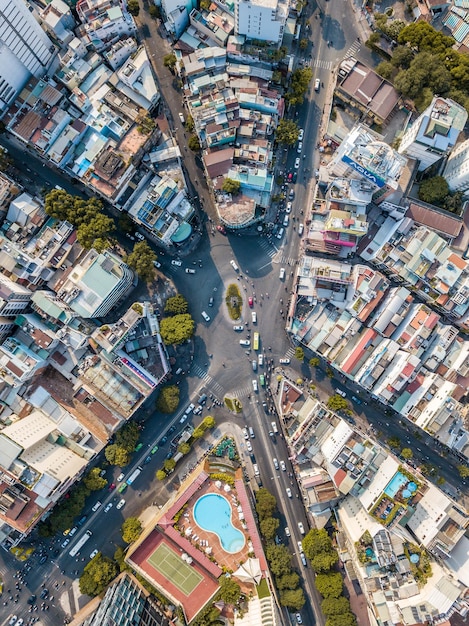 Vue aérienne des bâtiments de la ville