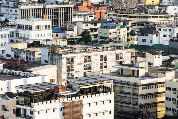 Vue aérienne des bâtiments