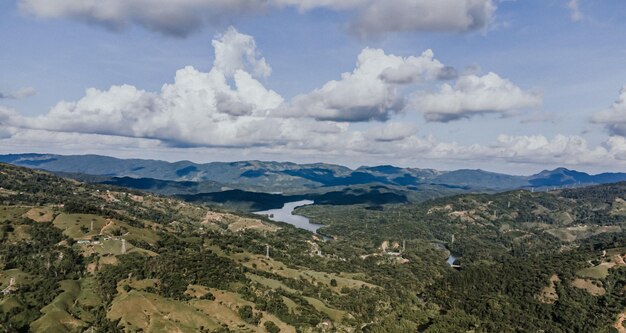 Photo vue aérienne d'un beau paysage