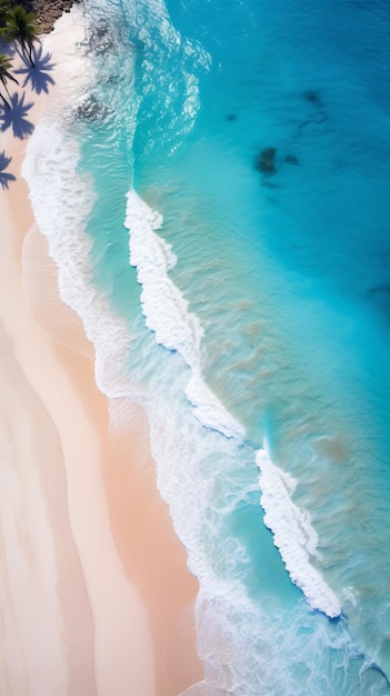 Vue aérienne d'une belle côte de plage