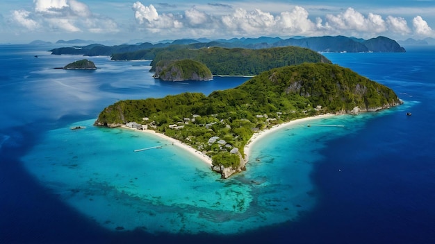 Vue aérienne de la belle île de Koh Tao à Surat Thani en Thaïlande