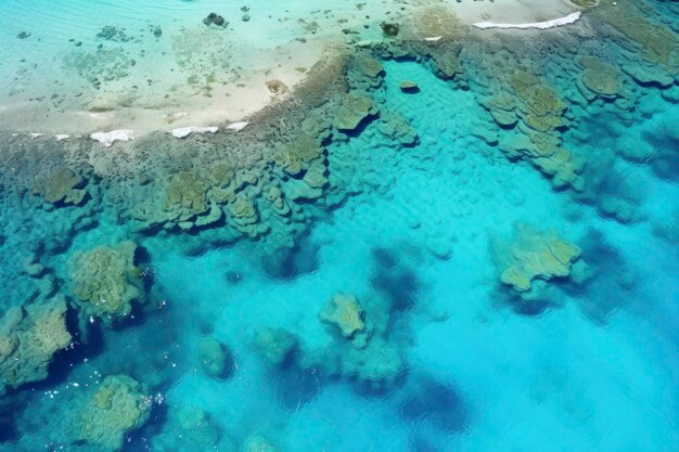 Vue aérienne de la belle plage tropicale et de l'océan