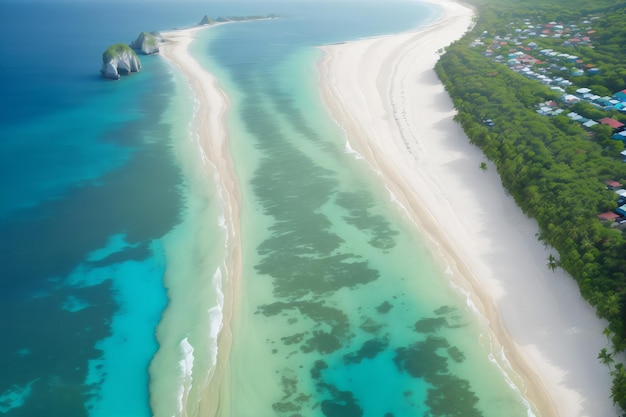 vue aérienne d'une belle plage tropicale