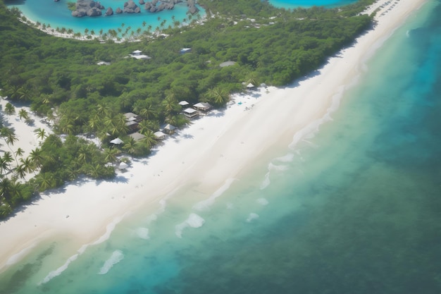 vue aérienne d'une belle plage tropicale