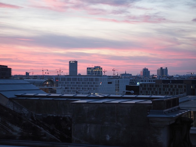 Photo vue aérienne de berlin la nuit