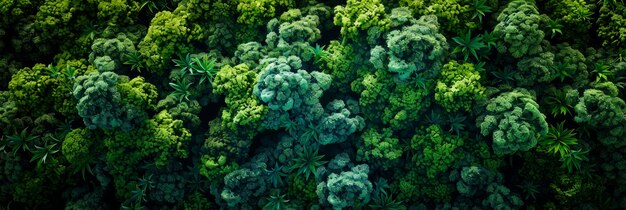 Photo vue aérienne de la canopée de la forêt luxuriante jour de la terre mettant en évidence l'importance de préserver notre habitat naturel ai générative