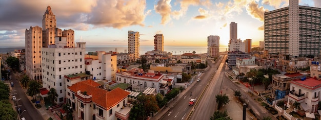 Vue aérienne de la capitale cubaine de La Havane