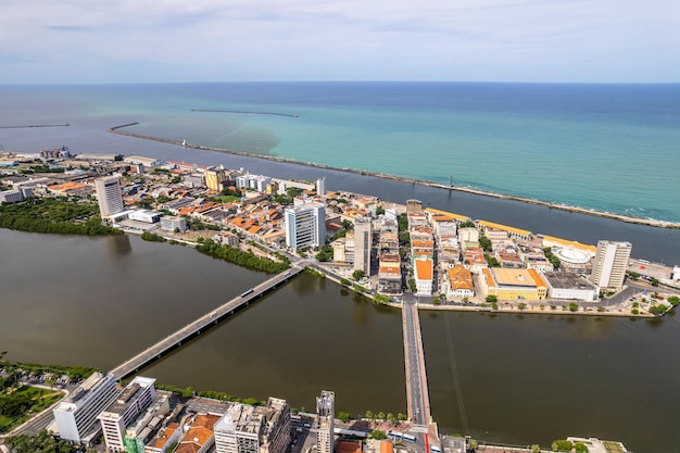 Vue aérienne de la capitale Recife de Pernambuco Brésil