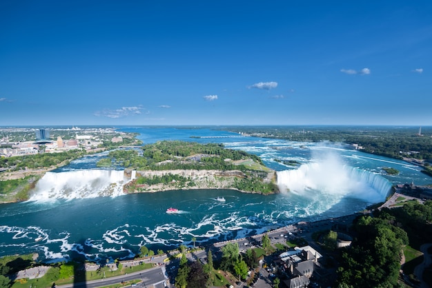 Vue aérienne de la cascade du Niagara.