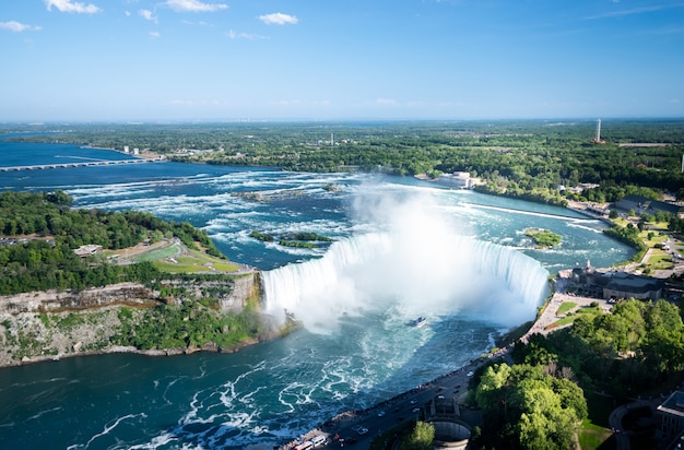 Vue aérienne de la cascade du Niagara.