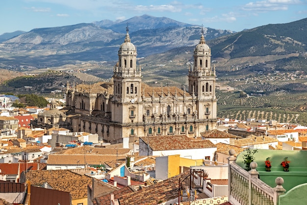 Photo vue aérienne, de, cathédrale, de, jaen, espagne