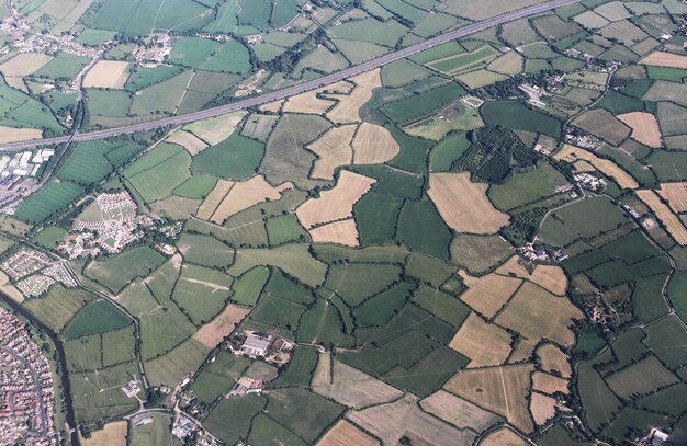 Photo vue aérienne d'un champ agricole