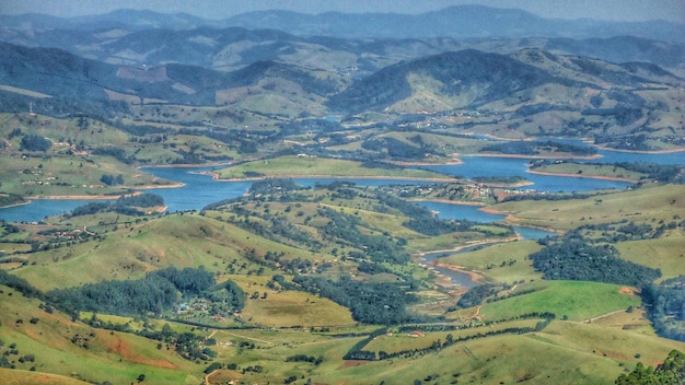 Vue aérienne d'un champ agricole