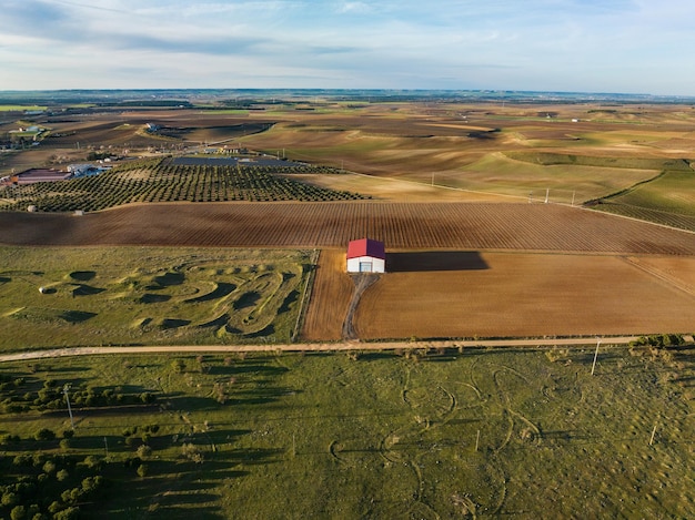 Photo vue aérienne des champs autour de rueda à valladolid