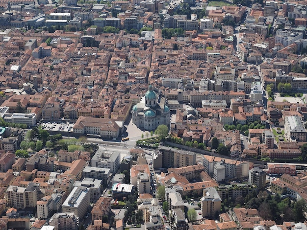 Vue aérienne de Côme, Italie