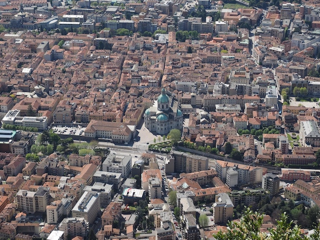 Vue aérienne de Côme, Italie