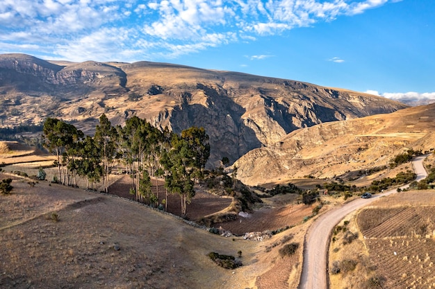 Vue aérienne de la cordillère des Andes au Pérou