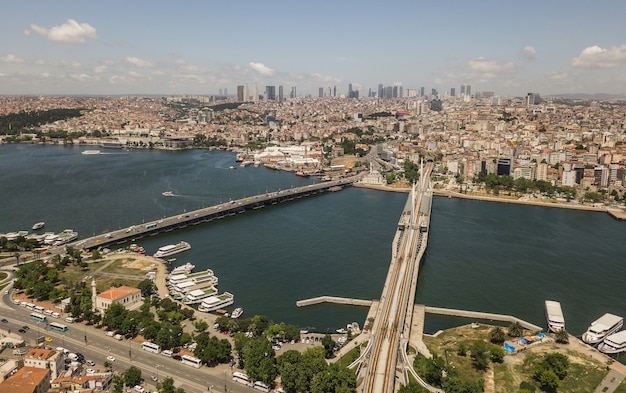 Vue aérienne de la Corne d'Or à Istanbul