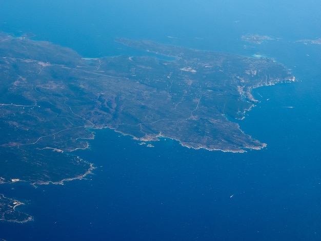 Vue aérienne de la Corse