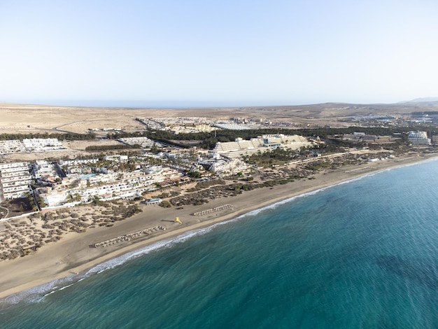 Vue aérienne de la côte de Costa Calma, Fuerteventura