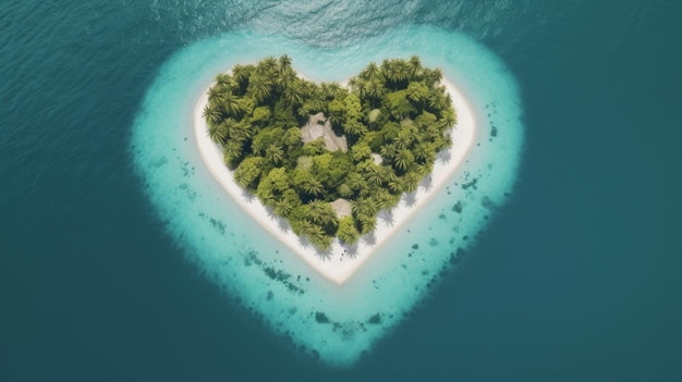 Photo cette vue aérienne de la destination romantique l'essence des vacances d'amour et du paradis