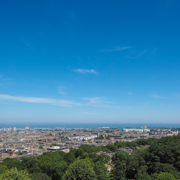 Vue aérienne d'Édimbourg depuis Calton Hill