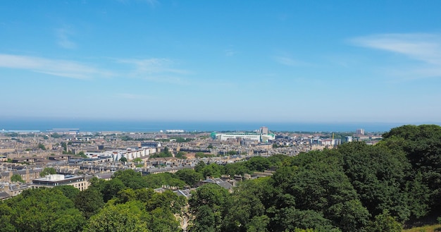 Vue aérienne d'Édimbourg depuis Calton Hill