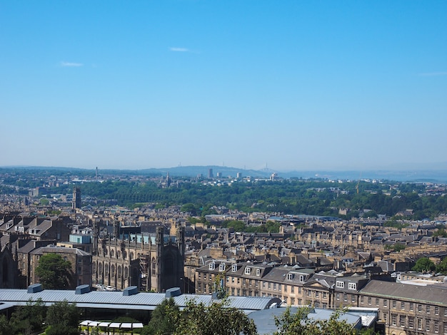 Vue aérienne d'Édimbourg depuis Calton Hill