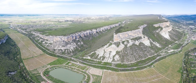 Vue aérienne du canyon de Belbek en Crimée.