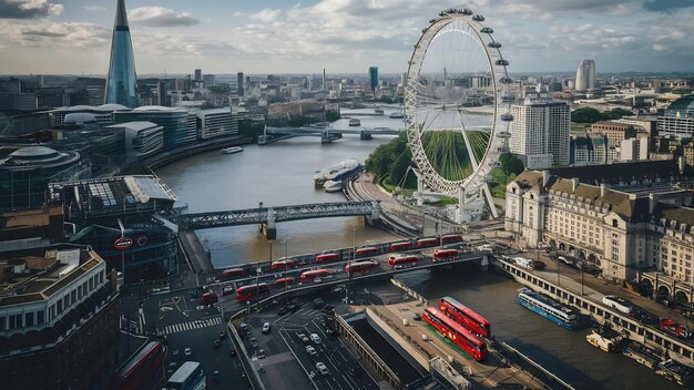 Photo vue aérienne du centre de londres autour de la gare de waterloo et ses environs