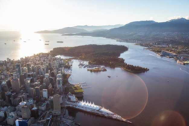 Vue aérienne du centre-ville de Vancouver British Columbia Canada