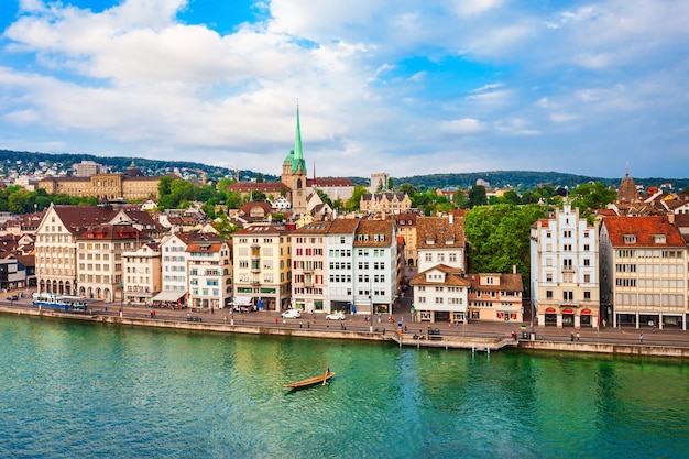 Vue aérienne du centre-ville de Zurich