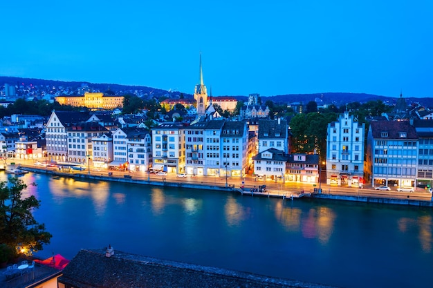 Vue aérienne du centre-ville de Zurich