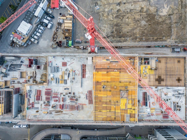 Vue aérienne du chantier