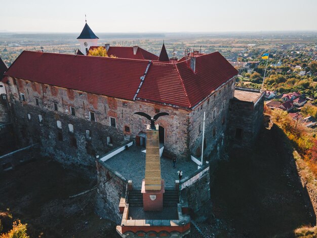 Vue aérienne du château palanok