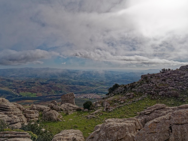 Vue aérienne du haut de la ville d'Antequera en Espagne