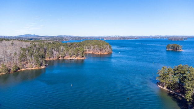 Vue Aérienne Du Lac Lanier En Géorgie, Usa