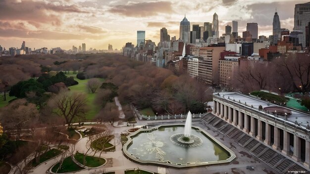 Vue aérienne du magnifique Central Park à Manhattan, New York