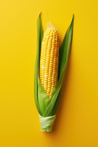 Vue aérienne du maïs sur fond coloré généré par l'IA