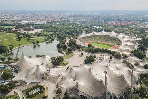 Vue aérienne du parc olympique de Munich