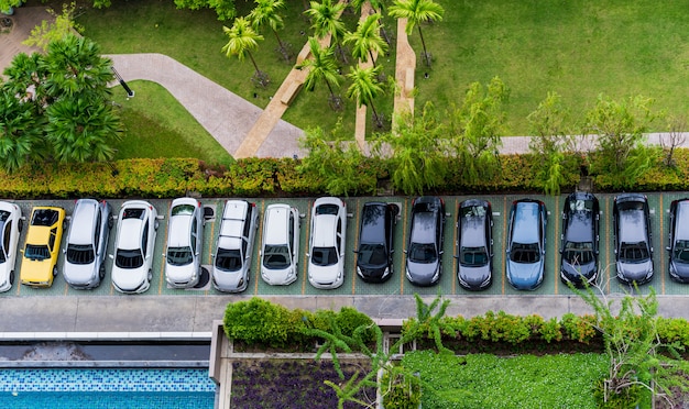 Vue aérienne du parking