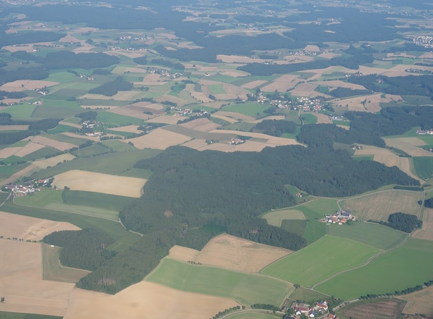 Vue aérienne du paysage allemand
