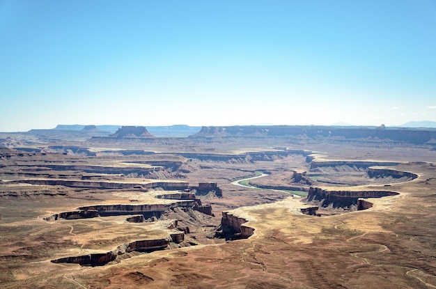 Vue aérienne du paysage contre un ciel dégagé