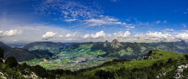 Photo vue aérienne du paysage contre un ciel nuageux