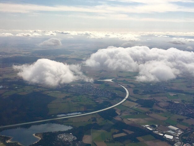 Photo vue aérienne du paysage contre le ciel