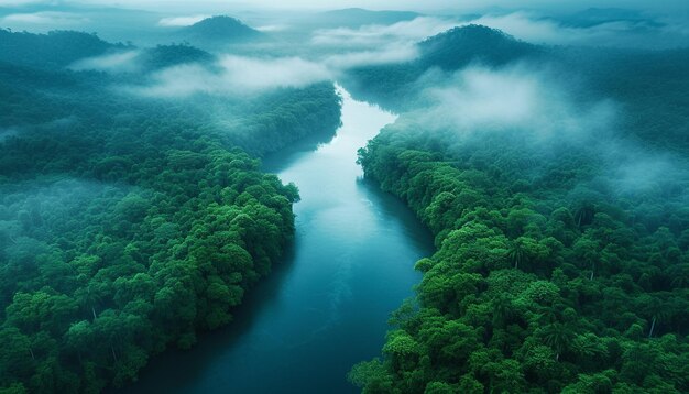 vue aérienne du paysage du lac