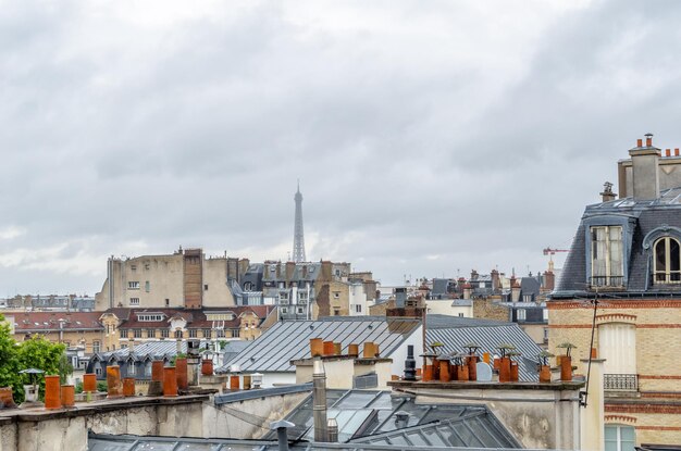 Photo vue aérienne du paysage urbain de paris, france